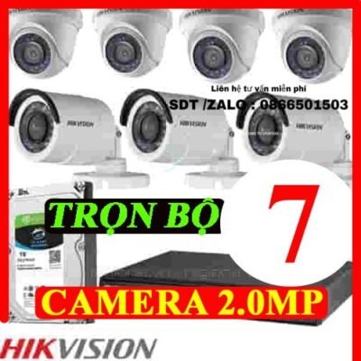 TRỌN BỘ 7 CAMERA HIKVISION 2.0MP