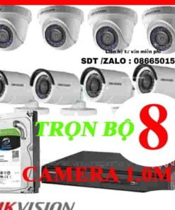 TRỌN BỘ 8 CAMERA HIKVISION 1.0MP