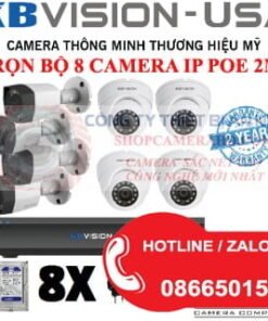 LẮP ĐẶT TRỌN BỘ 8 CAMERA IP POE