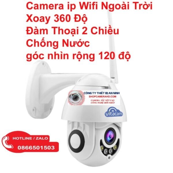 Camera ip Wifi Ngoài Trời Xoay 360 Độ | Đàm Thoại 2 Chiều | Chống Nước