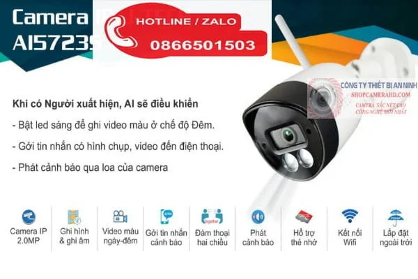 Camera wifi ngoài trời cảnh báo chuyển động chống trộm | canera Ai