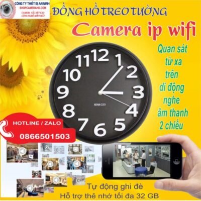 Alternative view of CAMERA WIFI NGỤY TRANG ĐỒNG HỒ ĐỂ BÀN 4K xem từ xa qua điện thoại