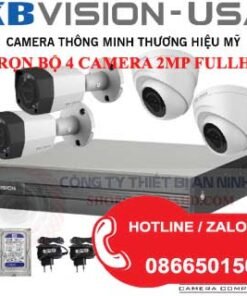 Lắp Đặt Trọn Bộ 4 Camera Giám Sát 2.0MP KBvision