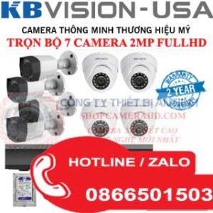 Lắp Đặt Trọn Bộ 7 Camera Giám Sát 2.0MP KBvision