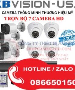 Lắp Đặt Trọn Bộ 7 Camera 1.0MP KBvision