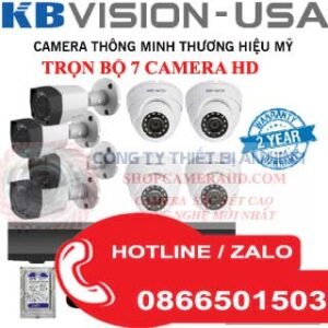 Lắp Đặt Trọn Bộ 7 Camera 1.0MP KBvision