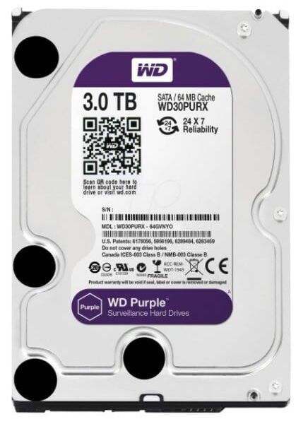 Ổ cứng Camera 3TB HDD WESTERN PURPLE WD30PURX