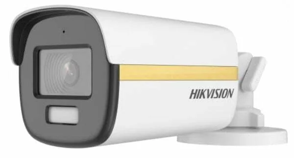 Camera Có Màu HIKVISION DS-2CE12DF3T-FS Nhìn Xa 40m, vỏ sắt, tích hợp micro thu âm, màu sắc 24/7