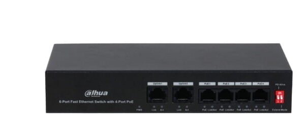 4 Port PoE 10/100Mbps Switch PoE DAHUA DH-PFS3006-4ET-36
