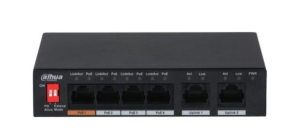 6 Port PoE 10/100Mbps Unmanaged Desktop Switch DAHUA DH-PFS3006-4ET-60