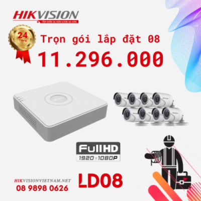 Alternative view of TRỌN GÓI LẮP ĐẶT 08 CAMERA FULL HD 1080 HIKVISION Chính hãng Giá rẻ