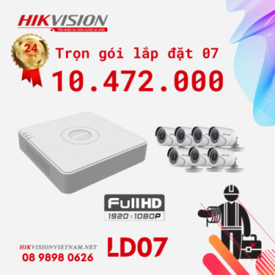 Alternative view of TRỌN GÓI LẮP ĐẶT 07 CAMERA FULL HD 1080 HIKVISION Chính hãng Giá rẻ