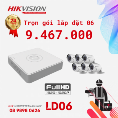 Alternative view of TRỌN GÓI LẮP ĐẶT 06 CAMERA FULL HD 1080 HIKVISION Chính hãng Giá rẻ