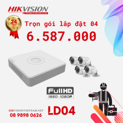 Alternative view of TRỌN GÓI LẮP ĐẶT 04 CAMERA FULL HD 1080 HIKVISION Chính hãng Giá rẻ