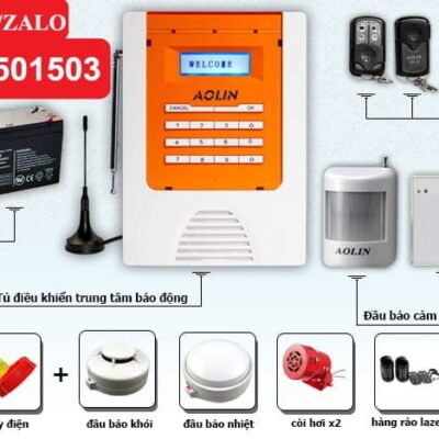 Bộ Báo Động Chống Trộm Cao Cấp Không Dây Qua Sim GSM 4 báo động + 4 báo cháy