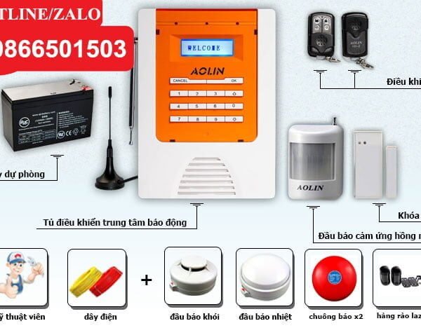 Lắp Đặt Trọn Gói Bộ 3 Báo Trộm + 3 Báo cháy Dùng Sim