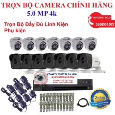 lắp Đặt Camera Quan Sát Ngoài Trời 5.0MP| Trọn bộ 4 camera 4k