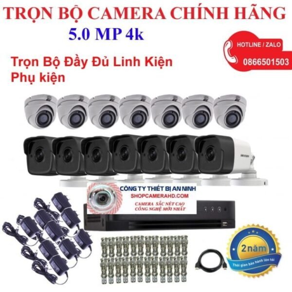 lắp Đặt Camera Quan Sát Ngoài Trời 5.0MP| Trọn bộ 4 camera 4k
