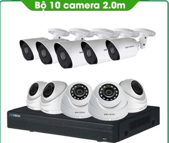TRỌN BỘ 10 CAMERA KBVISION 2.0MP THƯƠNG HIỆU MỸ