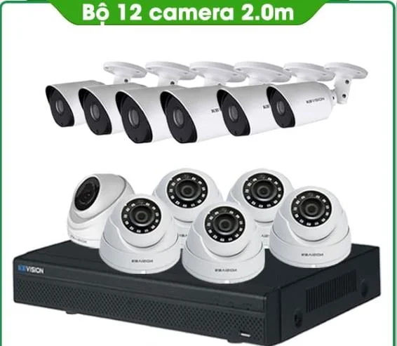 TRỌN BỘ 12 CAMERA KBVISION 2.0MP THƯƠNG HIỆU MỸ