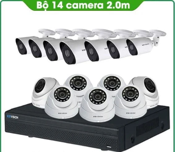 TRỌN BỘ 14 CAMERA KBVISION 2.0MP THƯƠNG HIỆU MỸ