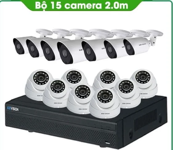 TRỌN BỘ 15 CAMERA KBVISION 2.0MP THƯƠNG HIỆU MỸ