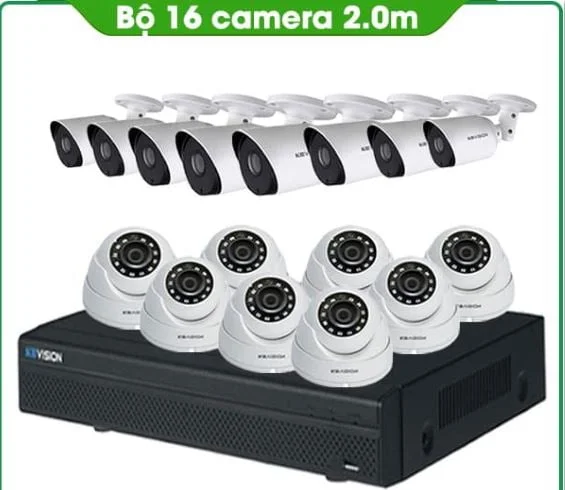 TRỌN BỘ 16 CAMERA KBVISION 2.0MP THƯƠNG HIỆU MỸ