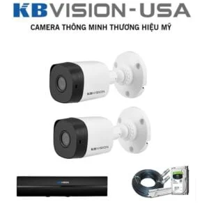 TRỌN BỘ 2 CAMERA KBVISION 2.0MP thương hiệu mỹ