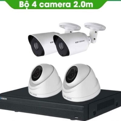 TRỌN BỘ 4 CAMERA KBVISION 2.0MP THƯƠNG HIỆU MỸ