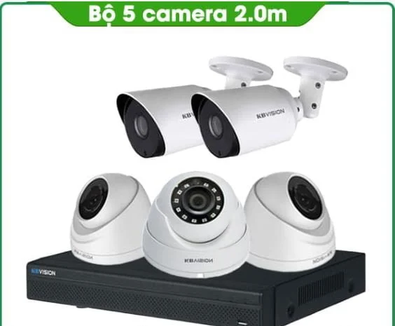 TRỌN BỘ 5 CAMERA KBVISION 2.0MP