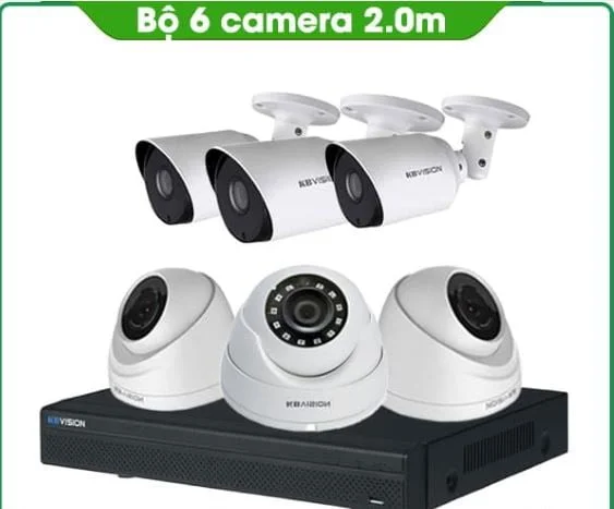TRỌN BỘ 6 CAMERA KBVISION 2.0MP THƯƠNG HIỆU MỸ