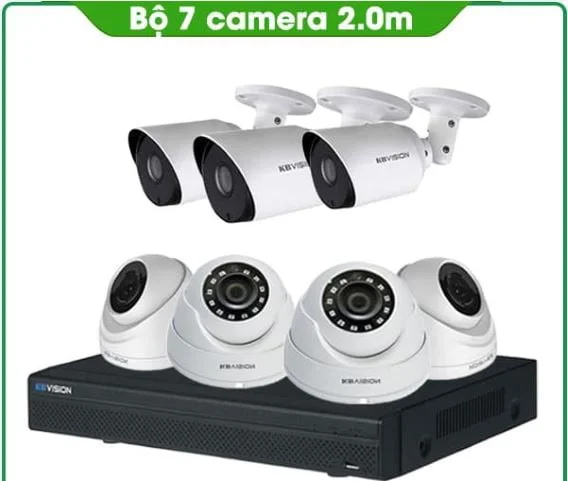 TRỌN BỘ 7 CAMERA KBVISION 2.0MP THƯƠNG HIỆU MỸ