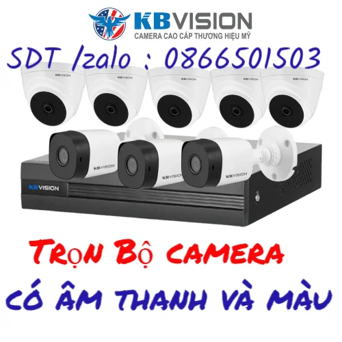 TRỌN BỘ CAMERA CÓ MÀU VÀ ÂM THANH KBVISION 2.0MP giá rẻ