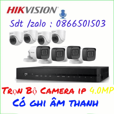 TRỌN BỘ CAMERA IP GHI ÂM THANH HIKVISION 4MP