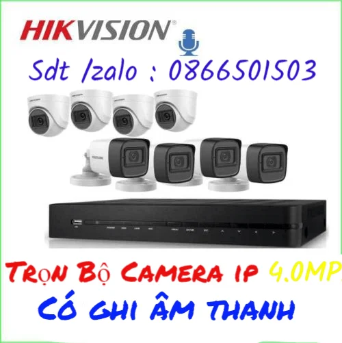 TRỌN BỘ CAMERA IP GHI ÂM THANH HIKVISION 4MP