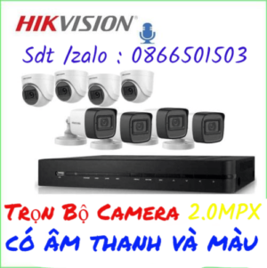 Trọn Bộ Camera có âm thanh và màu hikvision 2.0mpx