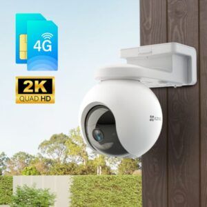 Camera Sim 4G pin mặt trời Ezviz EB8 2K, pin 10400 mAh, quay quét 360,tầm nhìn xa 15m đàm thoại 2 chiều