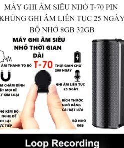 Máy Ghi Âm Siêu Nhỏ Pin 20 Ngày Lọc Tạp Chất, Tiếng ồn, Ghi ÂM Và Phát Lại mp3
