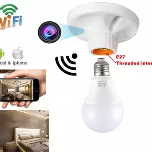 Camera Quay Lén Ngụy Trang Đui Bóng Đèn wifi không dây 4k, 30mét,100độ