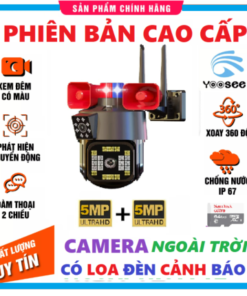 Camera Wifi 5.0mp Yoosee ip wifi Q30D 2 Mắt-2 Còi Hú