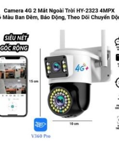 Camera Dùng Sim 4G HY-2323 Có Màu 2 Mắt-V360 Camera ip wifi yoosee tầm Nhìn xa 30 -50m
