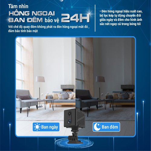 Camera Mini Dùng Sim 4g. Góc Nhìn 140