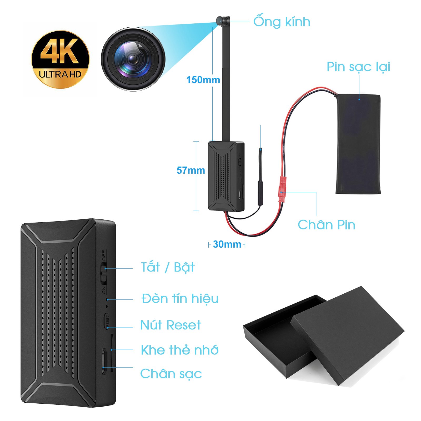 Camera Mini V99X Pro Mat Loi Goc Rong 150 Do 3