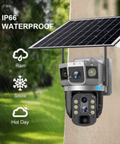 Lắp Camera Zoom 10X – 3 mắt sim 4G V380 sử dụng điện năng lượng mặt trời Giá rẻ