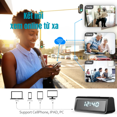 camera mini an ninh Dong Ho De Ban Wifi Xem Dem T22 9