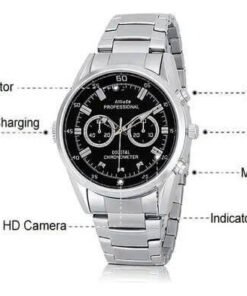 đồng Hồ Camera đeo Tay Dây Bạc Kim Loại