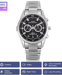 đồng Hồ Camera đeo Tay Dây Bạc Kim Loại