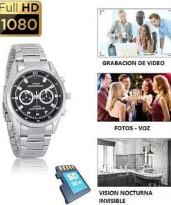 đồng Hồ Camera đeo Tay Dây Bạc Kim Loại đồng Hồ Camera đeo Tay Dây Bạc Kim Loại