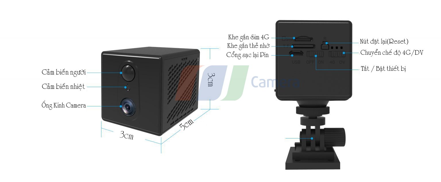 Camera 4G Pin Full 2K 3