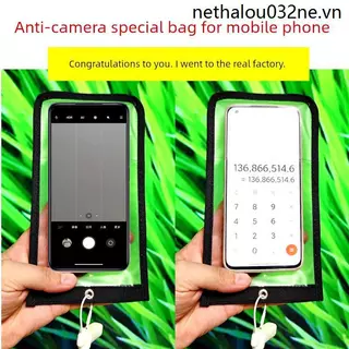 Điện thoại di động Túi chống ảnh Bảo mật Nhà máy Không chặn Camera Ống kính Mô hình Vỏ điện thoại dành cho khách truy cập bí mật